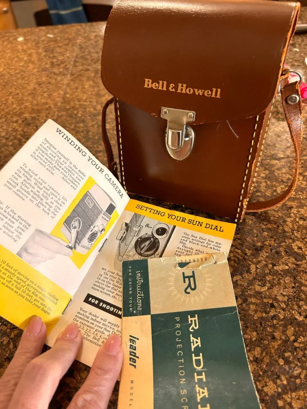 Vintage 1950s Bell & Howell Two Twenty 8mm Movie Camera With Case and Manual